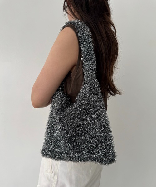 EFOLE（エフォル）の「【ZOZO限定】Glitter knit mini bag / ラメニット ミニバッグ（ショルダーバッグ・レディース・ブラック/シルバー/ピンク・FREE）」の16枚目の写真