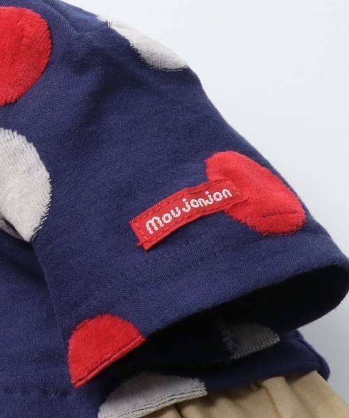 Moujonjon(ムージョンジョン)の「ドット柄切替半袖ワンピース(ワンピース・キッズ・オフホワイト/ネイビー・80/90/100/110/120/130/140)」の11枚目の写真