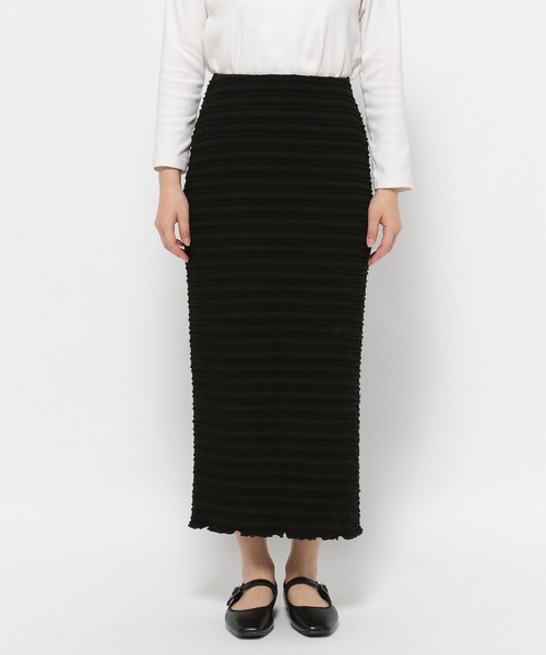 LOWRYS FARM（ローリーズファーム）の「ミニシャーリングタイトスカート　293649（スカート・レディース・ブルー/ブラック/アイボリー/ブラウン・FREE）」の7枚目の写真