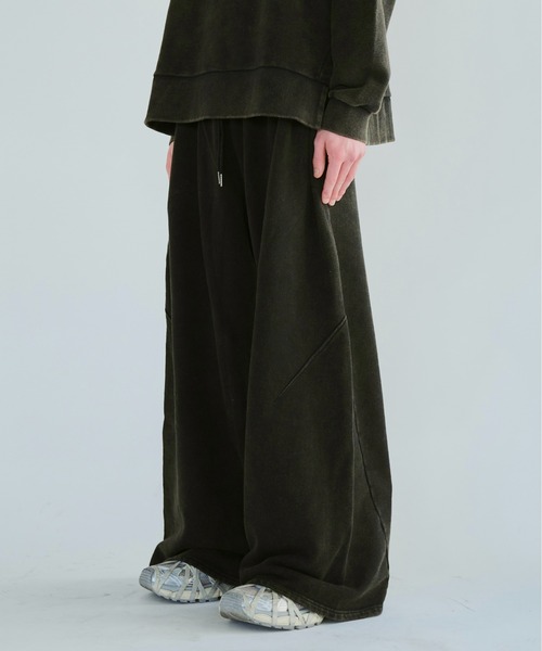 sunfade super wide baggy sweat pants / サンフェード加工スーパー