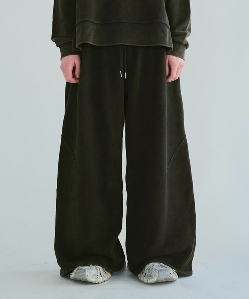 カッコイイィ～(o´▽`o)JD♡ERMOSA♡超ワイドバギースウェットパンツ sunfade super wide baggy sweat pants / サンフェード加工