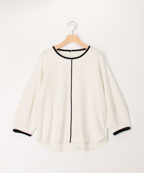 MICO COULIER（ミコクリエ）の「《オケージョン対応》カットジョーゼット配色ブラウス（シャツ/ブラウス・レディース・オフホワイト/ダークネイビー・38）」の9枚目の写真