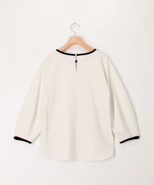 MICO COULIER（ミコクリエ）の「《オケージョン対応》カットジョーゼット配色ブラウス（シャツ/ブラウス・レディース・オフホワイト/ダークネイビー・38）」の10枚目の写真