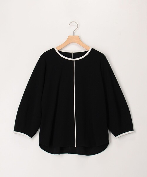 MICO COULIER（ミコクリエ）の「《オケージョン対応》カットジョーゼット配色ブラウス（シャツ/ブラウス・レディース・オフホワイト/ダークネイビー・38）」の17枚目の写真