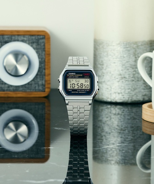 CASIO(カシオ)の「CASIO Collection / A159WA-N1JH(デジタル腕時計・メンズ・ブラック×シルバー・FREE)」の2枚目の写真