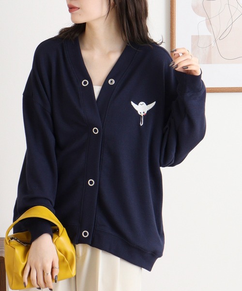 Quelle Chance(ケルシャンス)の「シマエナガ刺繍カーデガン(カーディガン/ボレロ・レディース・グレー/ネイビー/チャコール・M)」の16枚目の写真