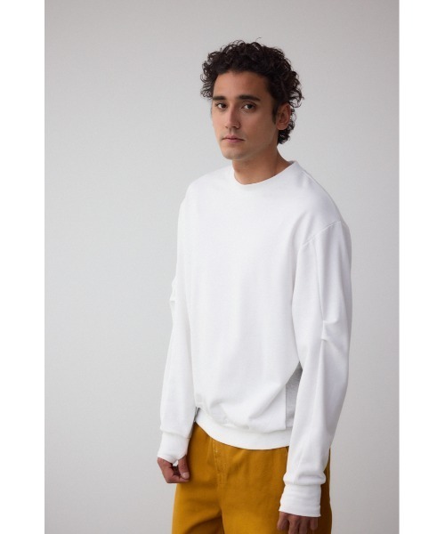 AZUL by moussy（アズールバイマウジー）の「サムホールスウェットトップス（スウェット・メンズ・ホワイト/ブラック/ライトイエロー/杢グレー・MEDIUM/LARGE）」の6枚目の写真