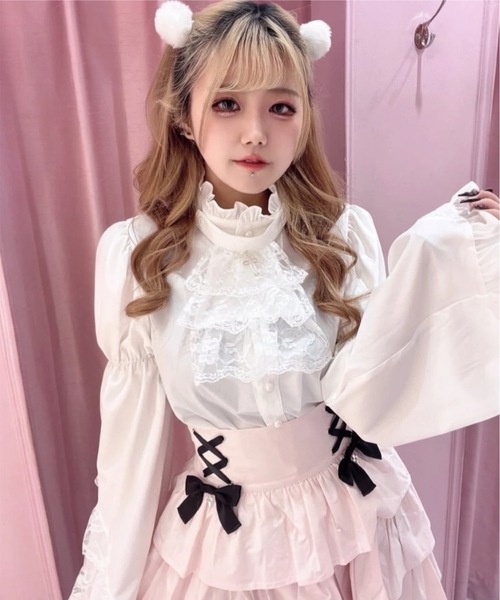 Jamie エーエヌケー（ジェイミーエーエヌケー）の「スピンドルクロスモチーフティアードスカパン（スカート・レディース・ピンク/ブラック・M）」の15枚目の写真