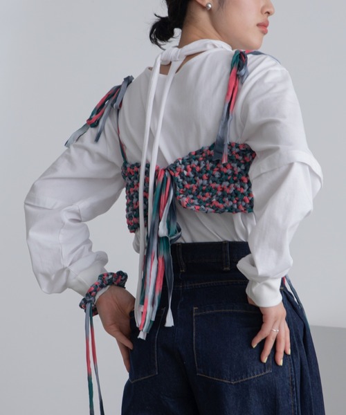 VACANCY（ヴァカンシー）の「【handmade】ハンドメイドミックスカラービスチェ/シュシュ/新色追加（その他トップス・レディース・オレンジ/ブラック/ピンク/グリーン・FREE）」の5枚目の写真