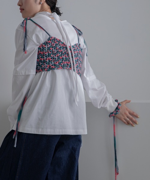 VACANCY（ヴァカンシー）の「【handmade】ハンドメイドミックスカラービスチェ/シュシュ/新色追加（その他トップス・レディース・オレンジ/ブラック/ピンク/グリーン・FREE）」の6枚目の写真