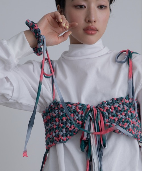 VACANCY（ヴァカンシー）の「【handmade】ハンドメイドミックスカラービスチェ/シュシュ/新色追加（その他トップス・レディース・オレンジ/ブラック/ピンク/グリーン・FREE）」の17枚目の写真