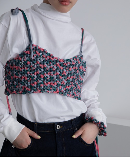 VACANCY（ヴァカンシー）の「【handmade】ハンドメイドミックスカラービスチェ/シュシュ/新色追加（その他トップス・レディース・オレンジ/ブラック/ピンク/グリーン・FREE）」の10枚目の写真