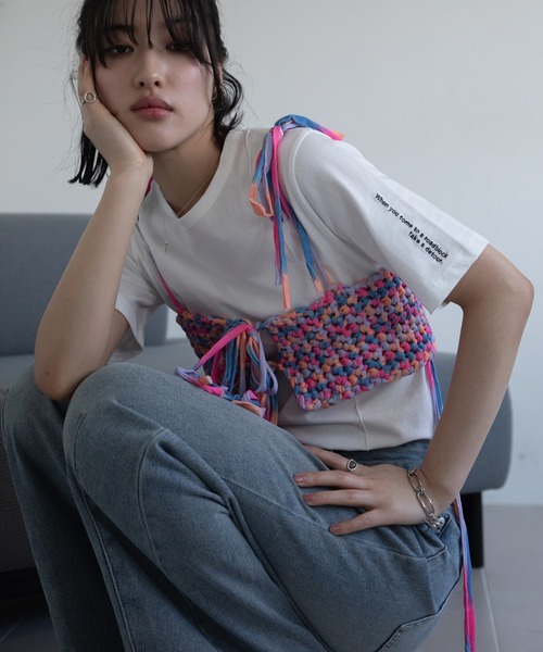「handmade」ハンドメイドミックスカラービスチェ/シュシュ レディース handmade】ハンドメイドミックスカラービスチェ/シュシュ