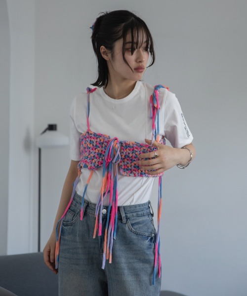 「handmade」ハンドメイドミックスカラービスチェ/シュシュ レディース handmade】ハンドメイドミックスカラービスチェ/シュシュ