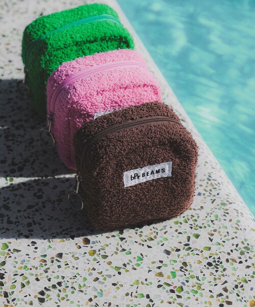 bpr BEAMS（ビーピーアール ビームス ）の「パイル ポーチ S（ポーチ・レディース・サックスブルー/ブラウン/ピンク/グリーン/ネイビー・ONE SIZE）」の2枚目の写真