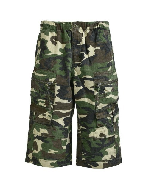 BREATH(ブレス)の「【BREATH / ブレス】SUICIDE CAMO CARGO CROPPED / ウッドランドカモ [B(カーゴパンツ・メンズ・カモフラージュ・L/M)」の1枚目の写真