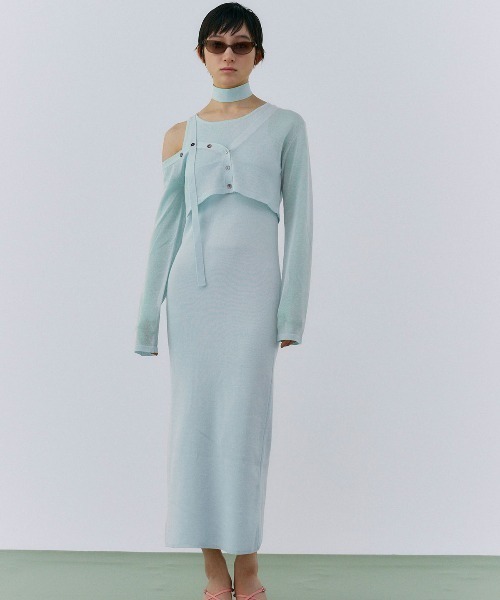 セール】OFFSHOULDER 2WAY NARROW KNITDRESS /オフショルダー