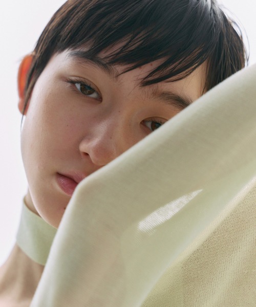 JOSE MOON(ジョゼムーン)の「OFFSHOULDER 2WAY NARROW KNITDRESS /オフショルダーツーウェイナローニットドレス(ワンピース・レディース・グレー/ブラック/ライム・FREE)」の4枚目の写真