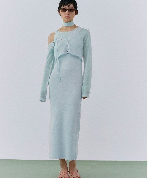 セール】OFFSHOULDER 2WAY NARROW KNITDRESS /オフショルダー