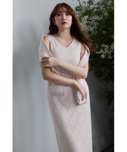 ワンピース herlipto Diamond Pattern Knit Dress Set Diamond Pattern Knit Dress Set（ワンピース）｜Her lip to（ハー