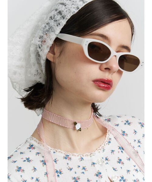 jouetie（ジュエティ）の「ローズレースリボンチョーカー（チョーカー・レディース・オフホワイト/ネイビー/ピンク・FREE）」の3枚目の写真