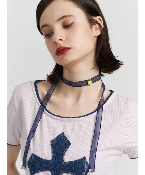 jouetie（ジュエティ）の「ローズレースリボンチョーカー（チョーカー・レディース・オフホワイト/ネイビー/ピンク・FREE）」の17枚目の写真