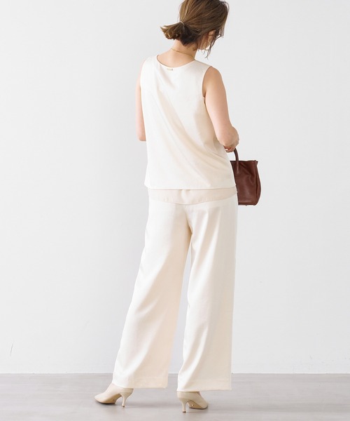 MICA&DEAL（マイカ＆ディール）の「サテンイージーパンツ〈セットアップ対応〉（その他パンツ・レディース・アイボリー/ブラック/ベージュ・FREE）」の21枚目の写真