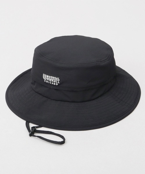 UNIVERSAL OVERALL（ユニバーサルオーバーオール）の「非フッ素撥水加工 ストレッチナイロン アドベンチャーハット（ハット・メンズ・ブラック・FREE）」の2枚目の写真