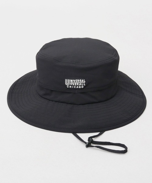 UNIVERSAL OVERALL（ユニバーサルオーバーオール）の「非フッ素撥水加工 ストレッチナイロン アドベンチャーハット（ハット・メンズ・ブラック・FREE）」の4枚目の写真