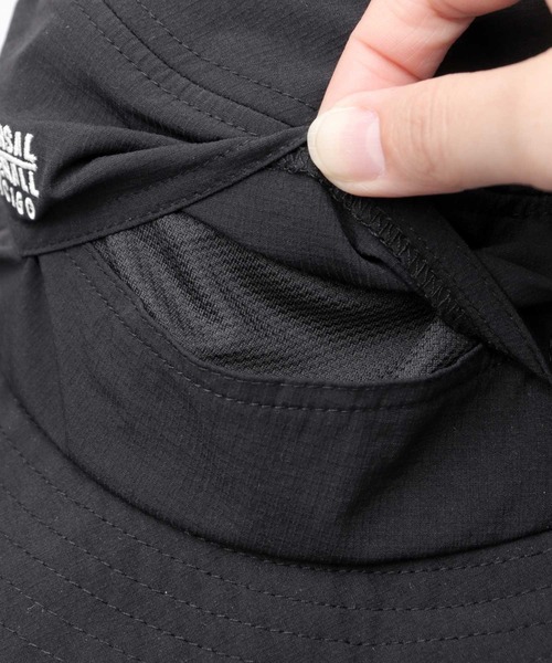 UNIVERSAL OVERALL（ユニバーサルオーバーオール）の「非フッ素撥水加工 ストレッチナイロン アドベンチャーハット（ハット・メンズ・ブラック・FREE）」の19枚目の写真