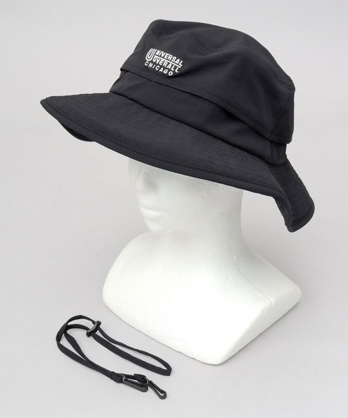 UNIVERSAL OVERALL（ユニバーサルオーバーオール）の「非フッ素撥水加工 ストレッチナイロン アドベンチャーハット（ハット・メンズ・ブラック・FREE）」の14枚目の写真