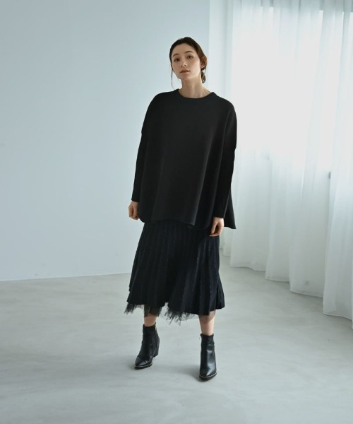 STYLE DELI(スタイルデリ)の「【BLK001】サイドスリットオーバーサイズニット(ニット/セーター・レディース・ベージュ/ブラック/グレー・FREE)」の16枚目の写真