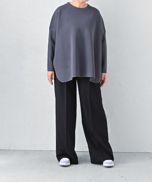 STYLE DELI(スタイルデリ)の「【BLK001】サイドスリットオーバーサイズニット(ニット/セーター・レディース・ベージュ/ブラック/グレー・FREE)」の21枚目の写真