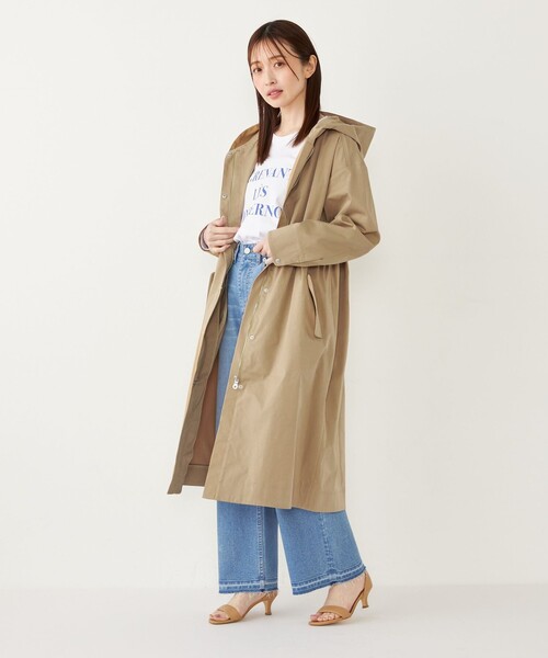 セール】SHIPS Colors:〈手洗い可能〉テントライン フーデッド コート