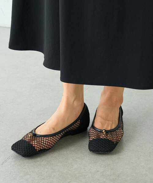 LIVETART（リヴェタート）の「《2.718》メッシュフラットシューズ（ブーツ・レディース・ブラック/キャメル・36/38/37）」の4枚目の写真
