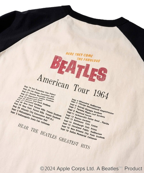 tシャツ 「THE BEATLES/ザ ビートルズ」ツアーフォトプリントラグランスリーブTシャツ/バックプリント レディース メンズ セール】【THE BEATLES/ザ ビートルズ】ツアーフォトプリント