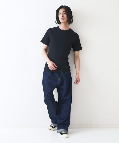 HANES(ヘインズ)の「【HANES/ヘインズ】BEEFY リブクルーネックTシャツ(Tシャツ/カットソー・メンズ・ホワイト/ブラック・X-LARGE/LARGE/MEDIUM/SMALL)」の17枚目の写真
