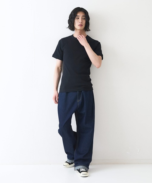 HANES(ヘインズ)の「【HANES/ヘインズ】BEEFY リブクルーネックTシャツ(Tシャツ/カットソー・メンズ・ホワイト/ブラック・X-LARGE/LARGE/MEDIUM/SMALL)」の18枚目の写真