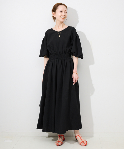 試着のみ　スローブイエナ　POCOPOCOフレアワンピース　黒 SLOBE IENA（スローブイエナ）の「POCOPOCOフレアワンピース
