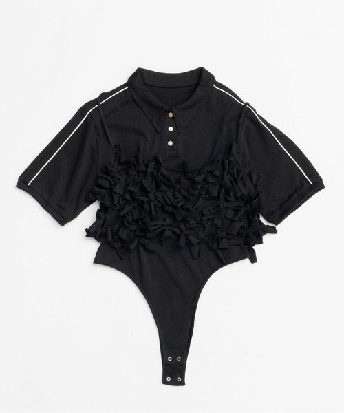 Ribbon Polo Bodysuit/リボンポロボディスーツ【MAISON SPECIAL