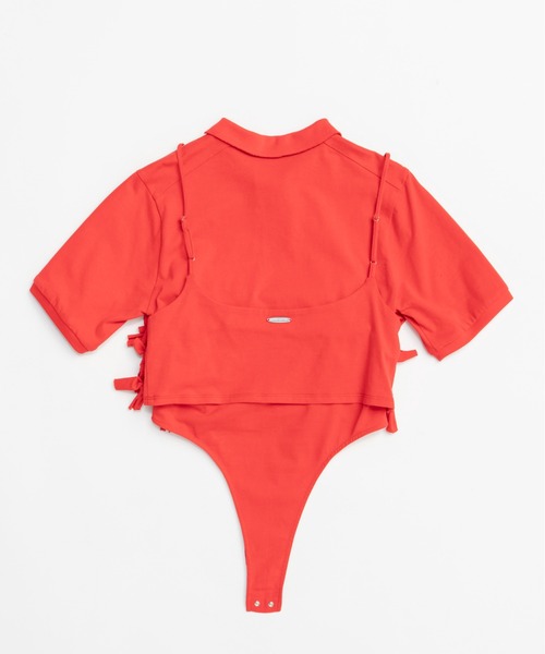 Ribbon Polo Bodysuit/リボンポロボディスーツ【MAISON SPECIAL