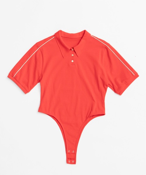 ポロシャツ ポロ Ribbon Polo Bodysuit/リボンポロボディスーツ「MAISON SPECIAL/メゾンスペシャル」 レディース Ribbon Polo Bodysuit/リボンポロボディスーツ【MAISON SPECIAL