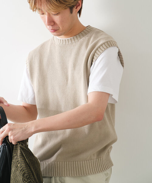 セール】【UNISEX】サンフェードニットベスト（ベスト