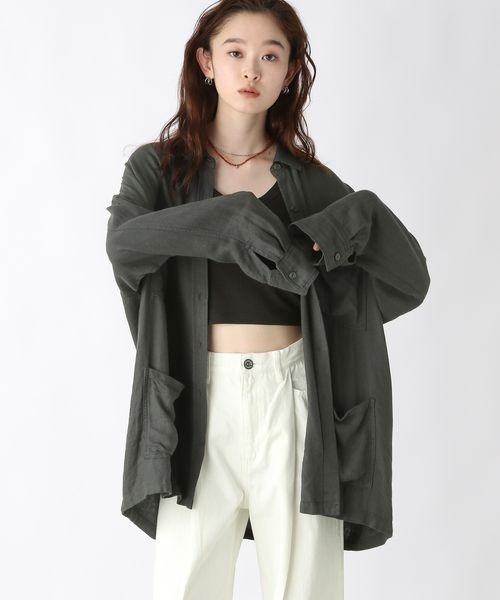 JEANASIS リネンポケットオーバーシャツ/490430 セール】リネンポケットオーバーシャツ/490430（Tシャツ