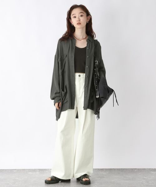 JEANASIS リネンポケットオーバーシャツ/490430 セール】リネンポケットオーバーシャツ/490430（Tシャツ