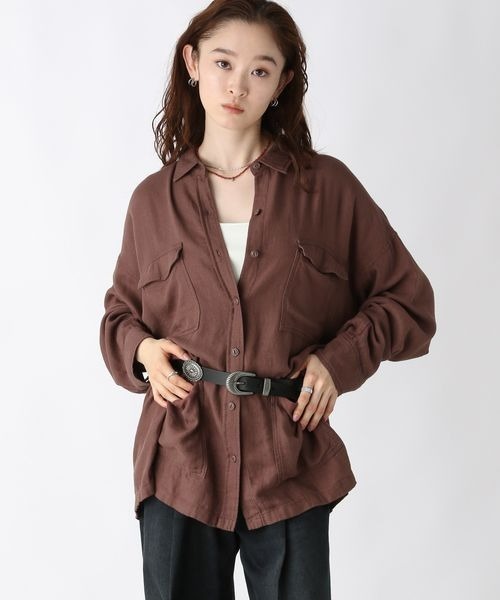 JEANASIS リネンポケットオーバーシャツ/490430 セール】リネンポケットオーバーシャツ/490430（Tシャツ
