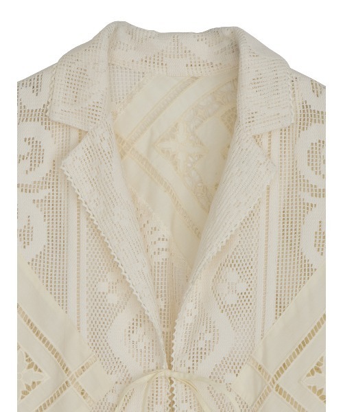 トップス LACE COMBI HALF SLEEVE JACKET SHIRT LACE COMBI HALF SLEEVE JACKET SHIRT