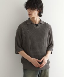 tk.TAKEO KIKUCHI（ティーケータケオキクチ）の「リネンライクニットポロシャツ（ニット/セーター）」