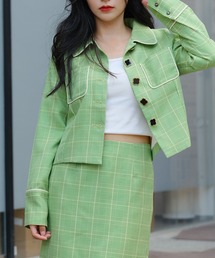 DURAS（デュラス）の「雑誌掲載｜グレンチェックレトロジャケット（テーラードジャケット）」