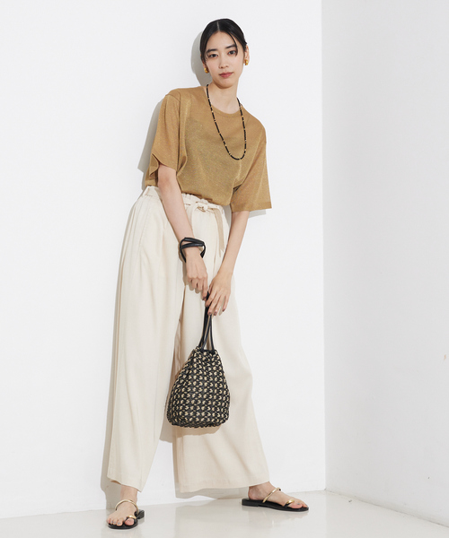 qualite（カリテ）の「タッセル巾着バック（ショルダーバッグ・レディース・ゴールド/ブラック/オフホワイト・フリー）」の15枚目の写真